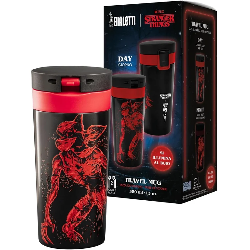 Bialetti Tazza Borraccia da Viaggio Termica Stranger Things 380ml - Serie Netflix