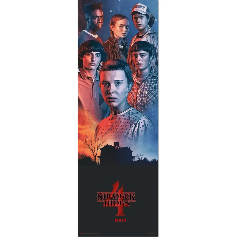 Maxi Poster XXL Porta o Parete (Stranger Things 4) Cinema, Serie TV, Incorniciabile da Cameretta, Ufficio 53x158 cm