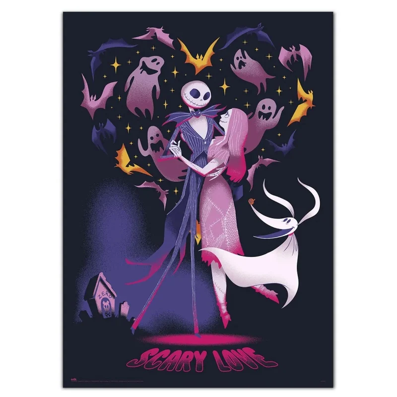 Poster Premium Luminoso The Nightmare Before Christmas Illumina al Buio 50x70cm Luminescente