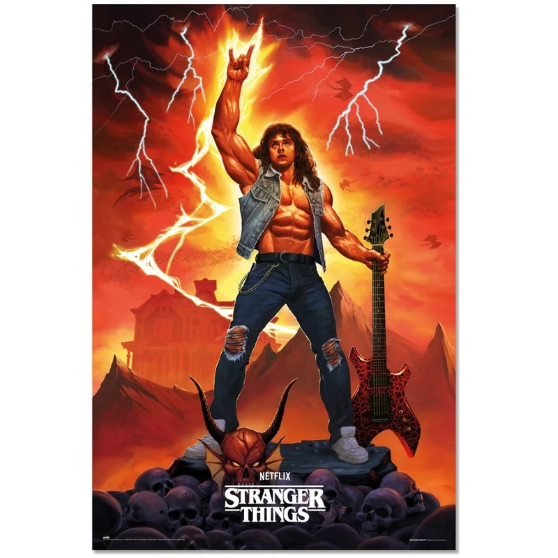 Maxi Poster Locandina Stranger Things (Eddie) Horror Incorniciabile 91x61cm