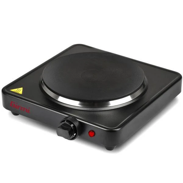 Fornello Elettrico Singolo Girmi PE26 | Piastra in Ghisa ∅18,5 cm | 1500 W | Portatile e con 5 Livelli di Temperatura