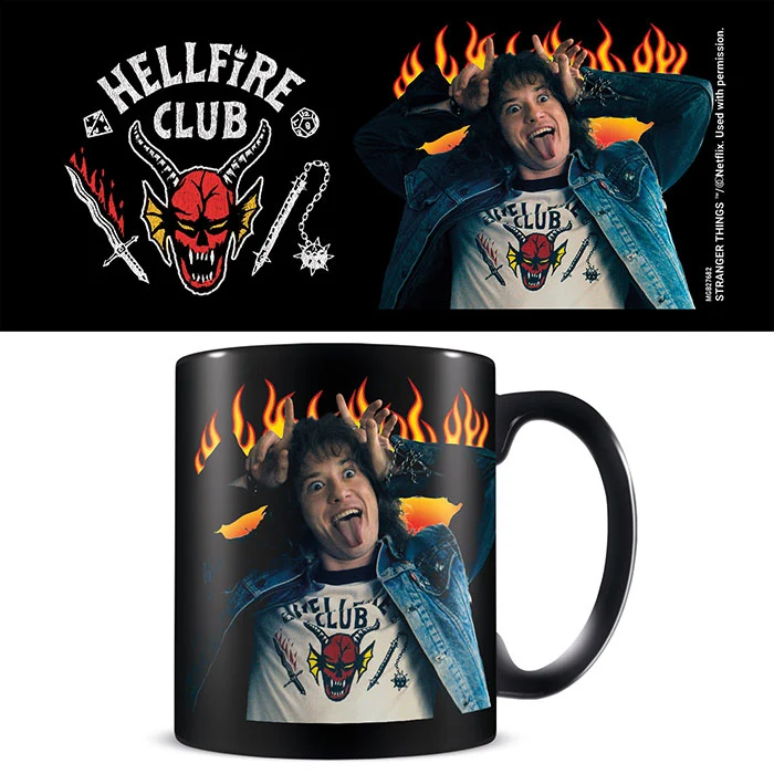 Tazza in Ceramica Stranger Things Termo Sensibile Mug Eddie Hellfire Club 320ml
