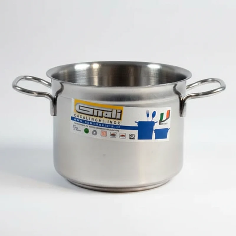 Gnali REALTERM Pentola 2 Manici Ø 16 cm in Acciaio Nickel Free Inox – Cottura Sana Induzione Professionale