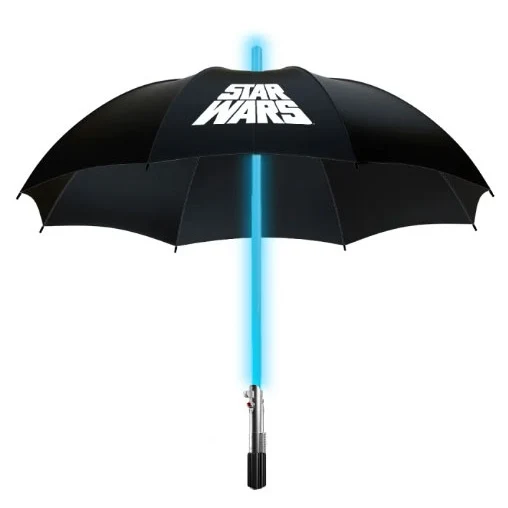 Star Wars Ombrello Premium Manuale con Luci Led Blu Spada Laser (Luke Skywalker)