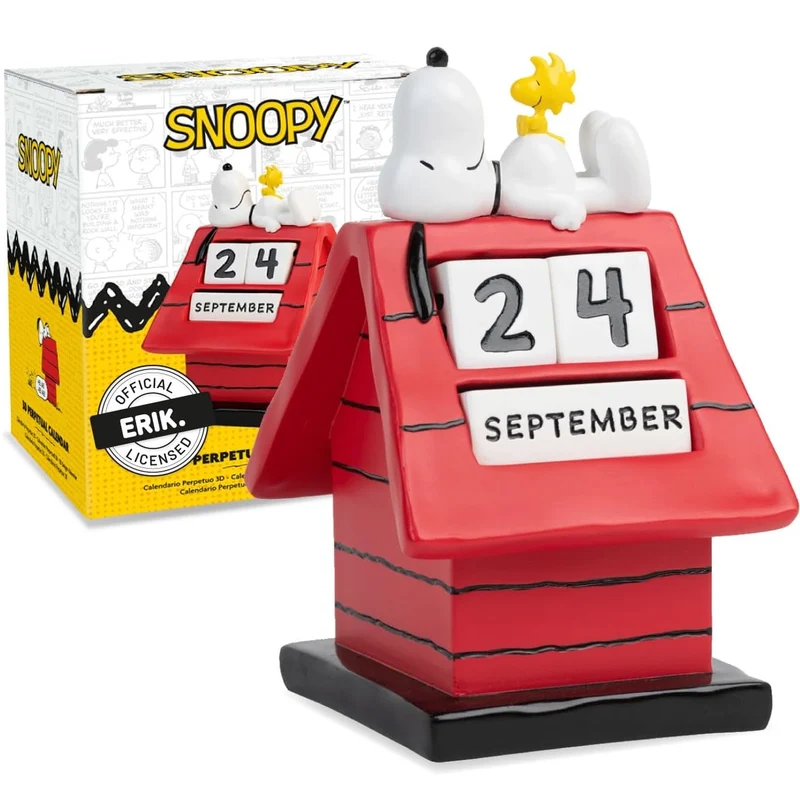 Peanuts Snoopy Doghouse Calendario 3D Perpetuo in Resina Da Tavolo