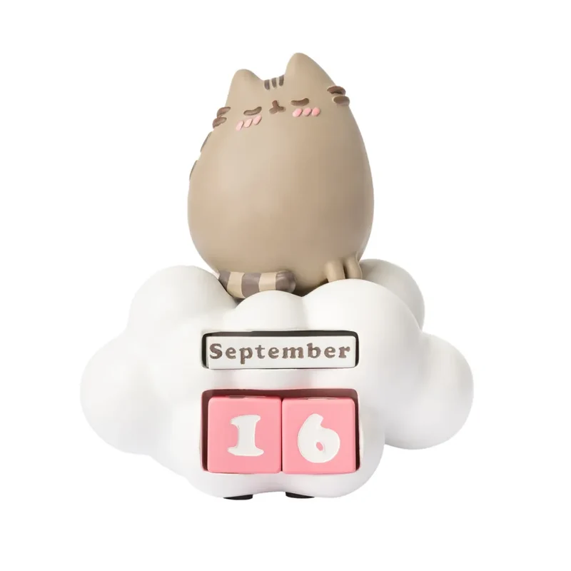Calendario Perpetuo - Pusheen The Cat (Purrfect Love) 3D in Resina da Tavolo | Decorazione da Scrivania per Fans Pusheen 12 x 10 x 13 cm