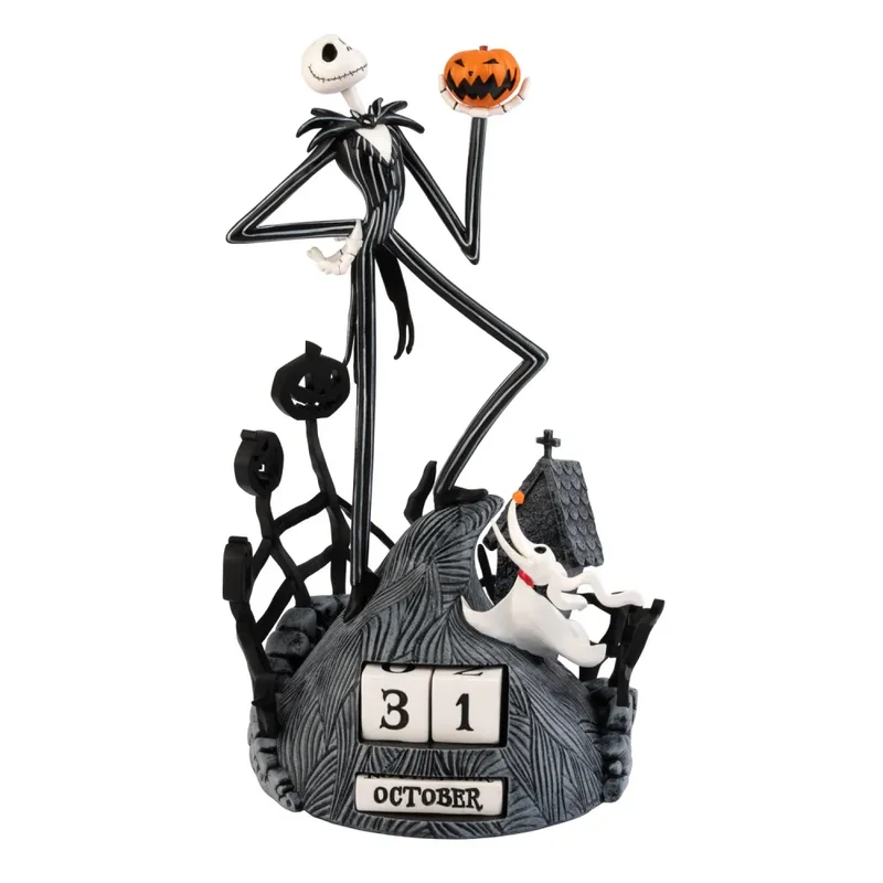 Calendario Perpetuo - The Nightmare Before Christmas (Jack Skellington & Zero) 3D da Tavolo Decorazione da Scrivania per Fans: Regalo Disney Gadget 12 x 12 x 23 cm