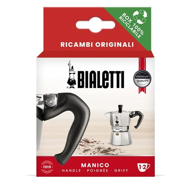Bialetti Ricambio Originale Manico Moka Express 1-2 Tazze Bakelite – Innesto Verticale Riparazione Caffettiera