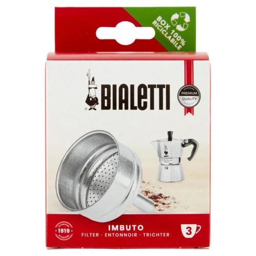 Bialetti Filtro ad Imbuto Originale per Moka Express 3 Tazze – Ricambio in Alluminio Alimentare – Qualità Certificata Bialetti