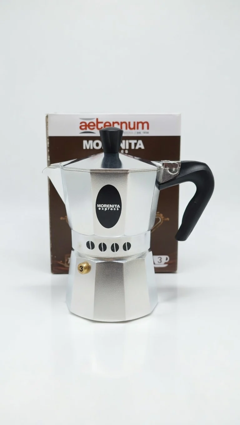 Caffettiera Aeternum Morenita Express – Moka in Alluminio 3 Tazze – L'Espresso Tradizionale Italiano con Qualità Gruppo Bialetti
