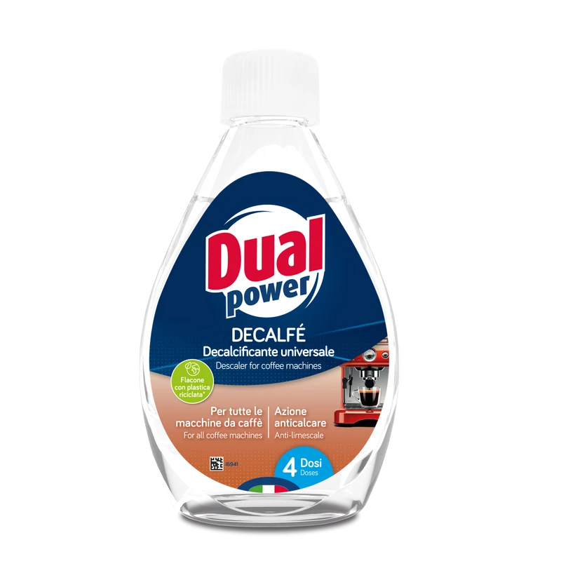 Dual Power Decalfè Decalcificante Universale Macchine Caffè – Soluzione Rapida Professionale 4 Dosi