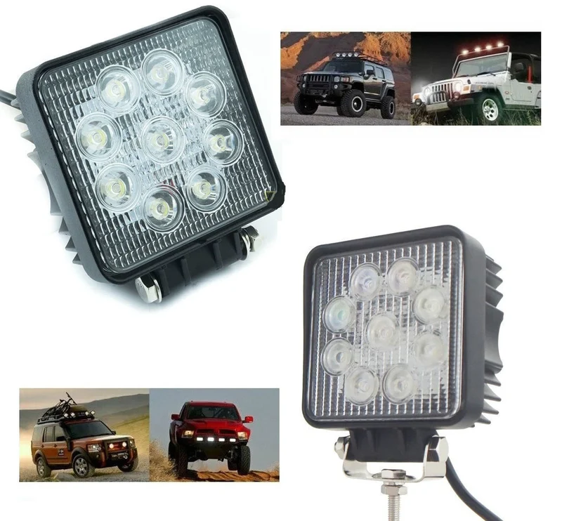Faro Faretto 27w Fari 27 Watt 9 Led 12v Auto Per Lavoro Barca Jeep Fuoristrada