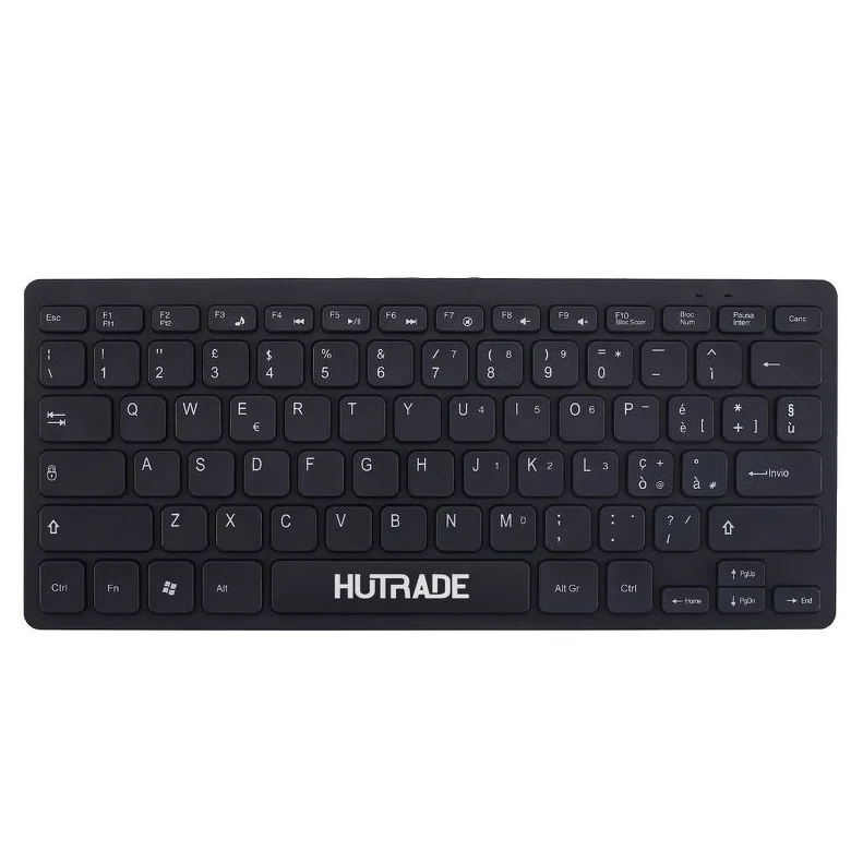 Hutrade Mini Tastiera Slim Cablata USB Silenziosa per Computer Mac/Pc Layout Italia Black