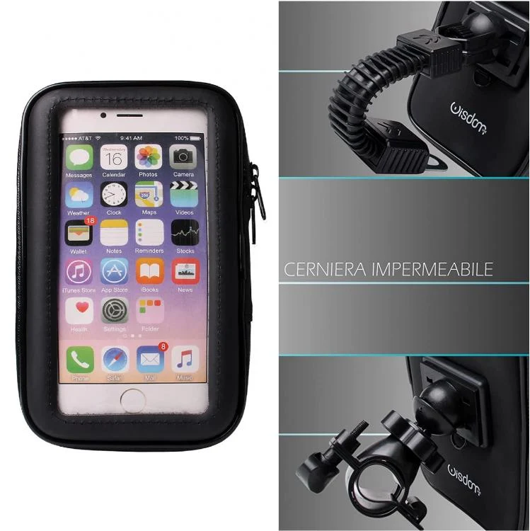 Supporto Impermeabile Porta Cellulare Telefono Per Bici E Moto Borsa Bicicletta