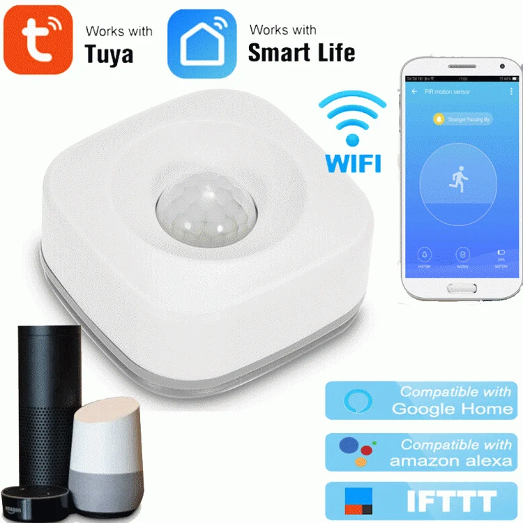 Sensore Pir Wifi Smart Motion Infrarosso Wireless Rilevatore Movimento Allarme