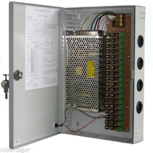 Rack Box Alimentatore Stabilizzato 18 Uscite Canali Centralina Telecamera Cctv