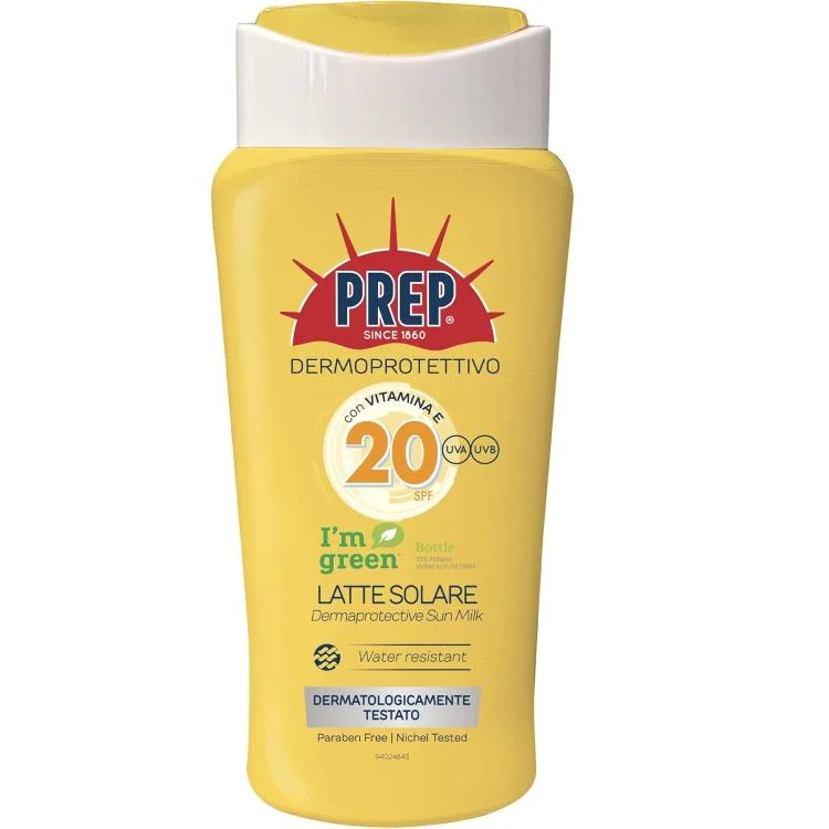 Prep - Latte Solare Dermoprotettivo Spf20 Protezione Solare Raggi Uva Uvb 200ml
