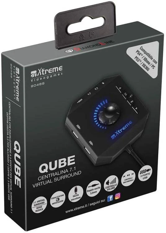 Xtreme Qube Sound Box 7.1 Virtual Surround Centralina Ps4 Ps3 Xbox One Pc Switch