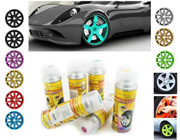 Vernice Removibile Bomboletta Spray 400Ml Pellicola/Wrapping Cerchi Auto Gialla