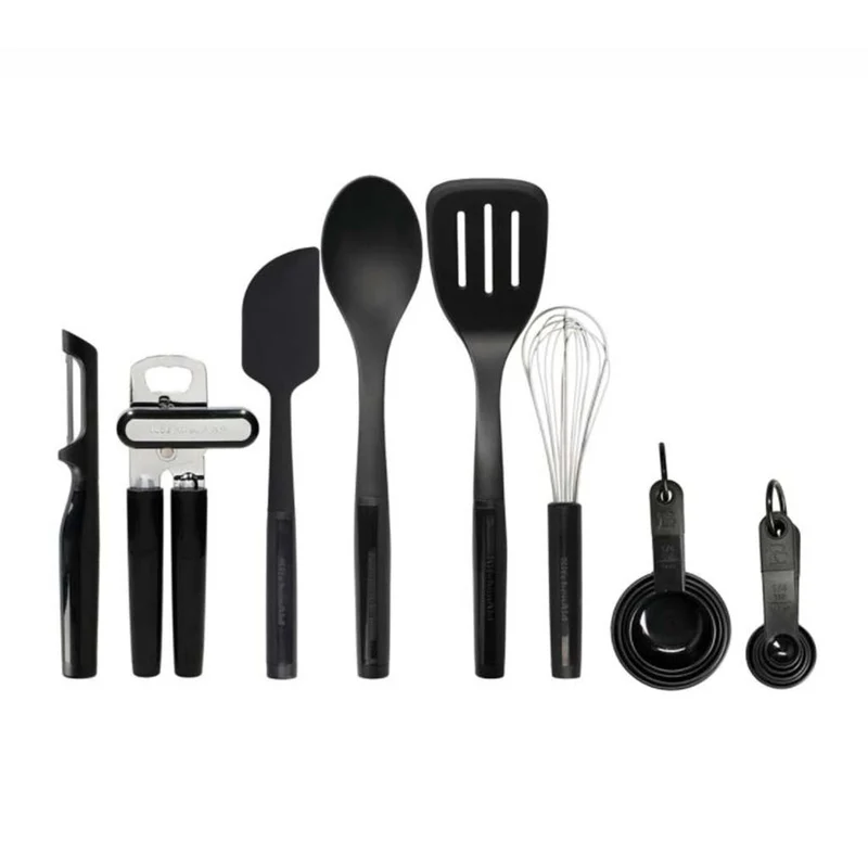 Set 15 utensilios de cocina negros KitchenAid