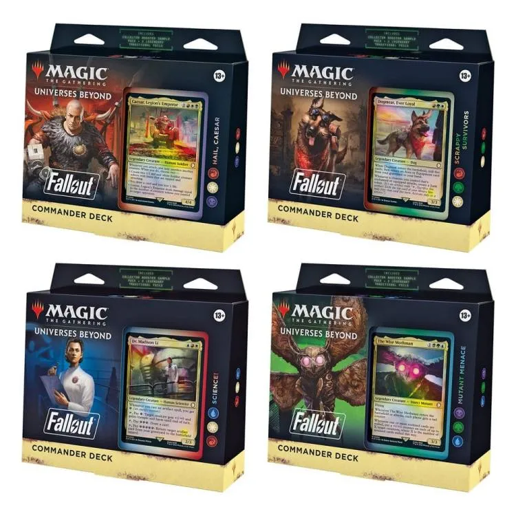Magic The Gathering: Univers Beyond "Fallout" Set Completo 4 Commander Deck Eng