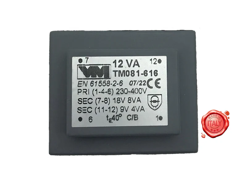 Tritacarne - trasformatore 230/400V 18V-8VA/9V-4VA 12VA mod.TM081-616