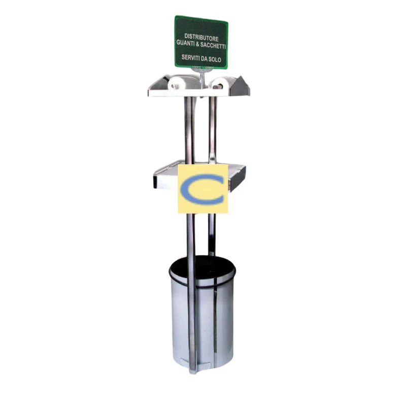 Cesti e distributori - distributore bifacciale inox di guanti e sacchetti
