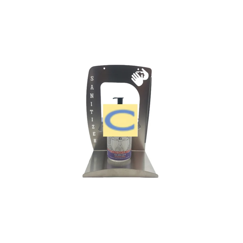 Covid-19 - portadispenser inox da banco completo di GEL