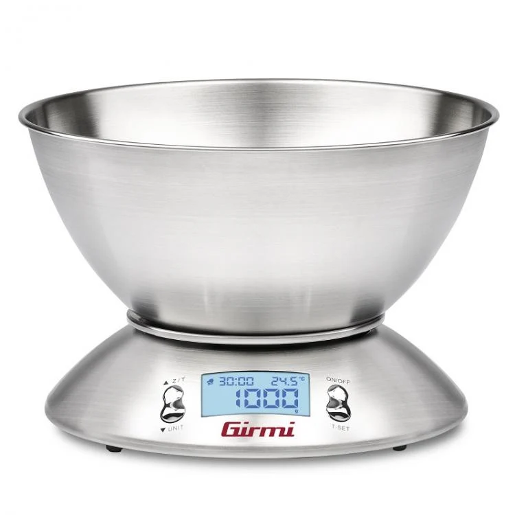 Girmi Bilancia Da Cucina Elettronica Con Ciotola Acciaio Inox Ps85 1Gr/5Kg Inox