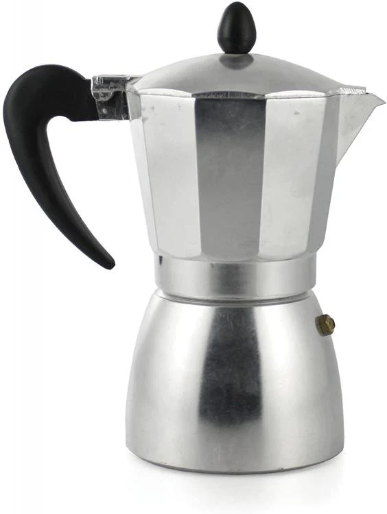 Galileo Caffettiera Pedra 3 Tazze Base Tonda Caffé Metallo Piastra Gas Elettrica