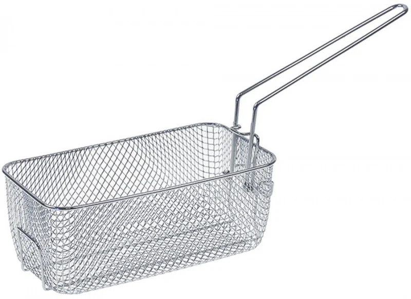 cestello friggitrice L1 255mm B1 135mm H1 100mm acciaio cromato impugnatura ribaltabile