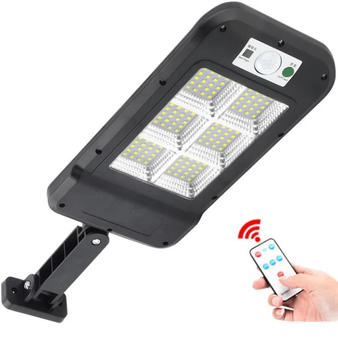 Faretto Lampione Solare 120 Led Smd Da Esterno A Parete Con Sensore Telecomando