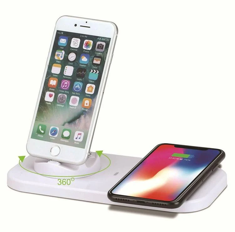 CARICABATTERIA STAZIONE RICARICA WIRELESS 5in1 IPHONE TYPE-C MICRO USB LIGHTNIG