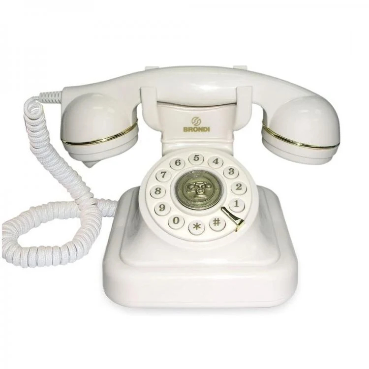 Brondi Telefono Fisso Vintage 20 Tavolo Retro Suoneria Regolabile Filo Bianco