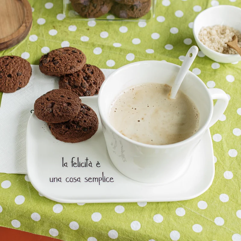 Piatto per Tazze Colazione La felicità è una cosa semplice