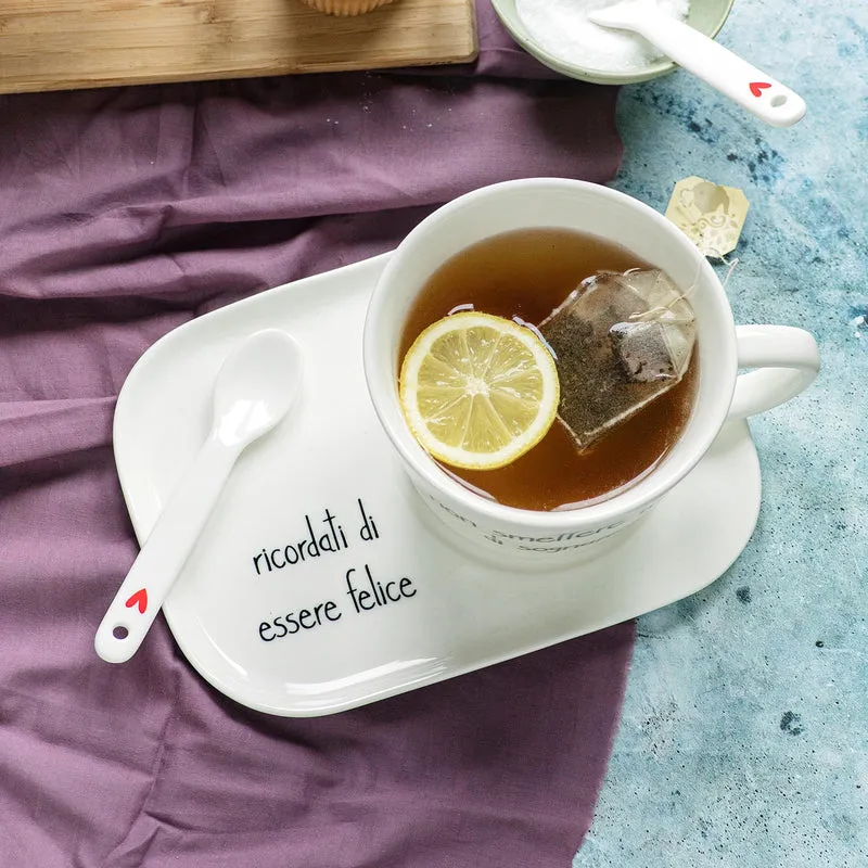 Piatto per Tazze Colazione Ricordati di essere felice