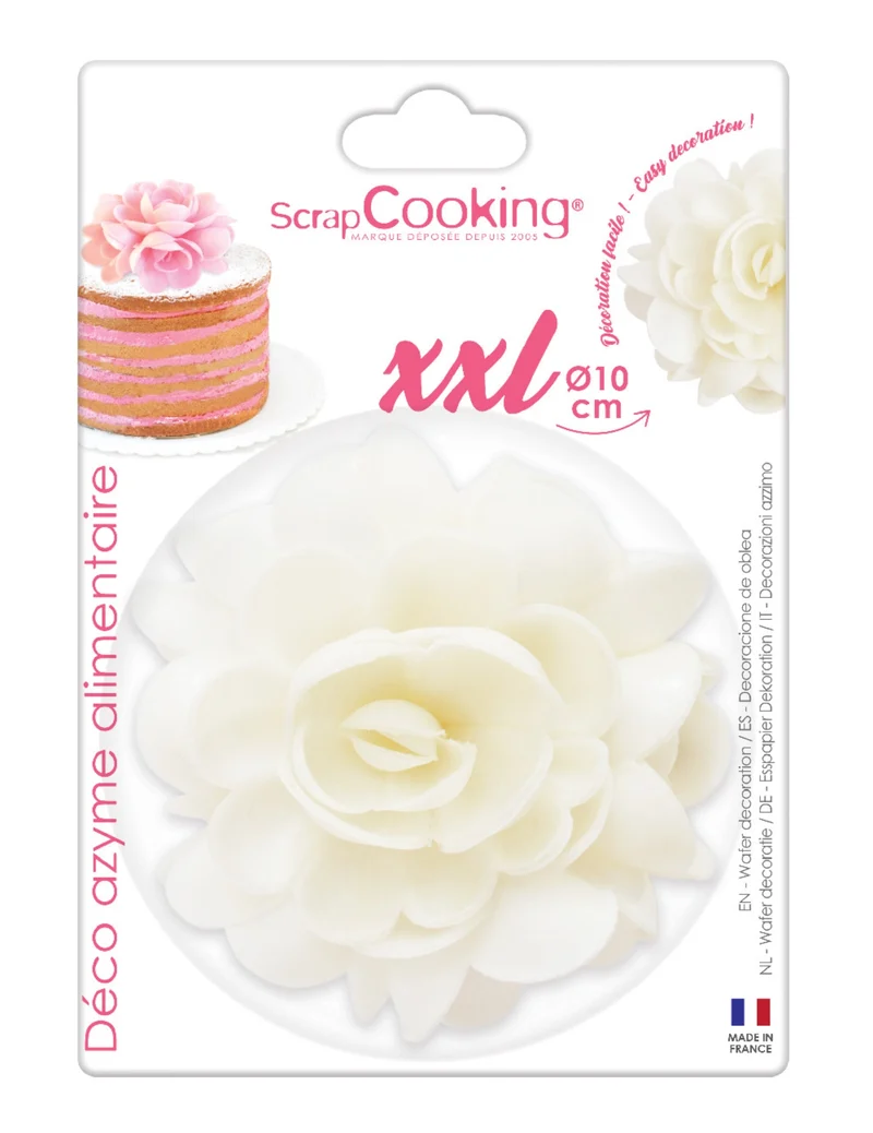 XXL Wafer Deko. Cake topper 10cm weiss