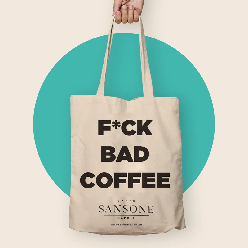 Shopper Tote Bag F*ck Bad Coffee - Caffè Sansone