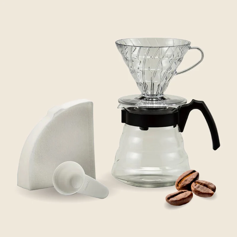 Hario V60 Pour Over Kit - Dripper Caffè Filtro con Filtri