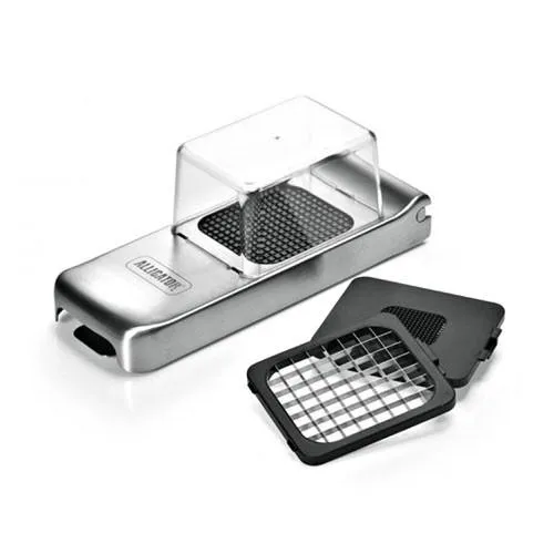 Cortador de patatas y verduras de inox con tres cuchillas y recogedor Alligator
