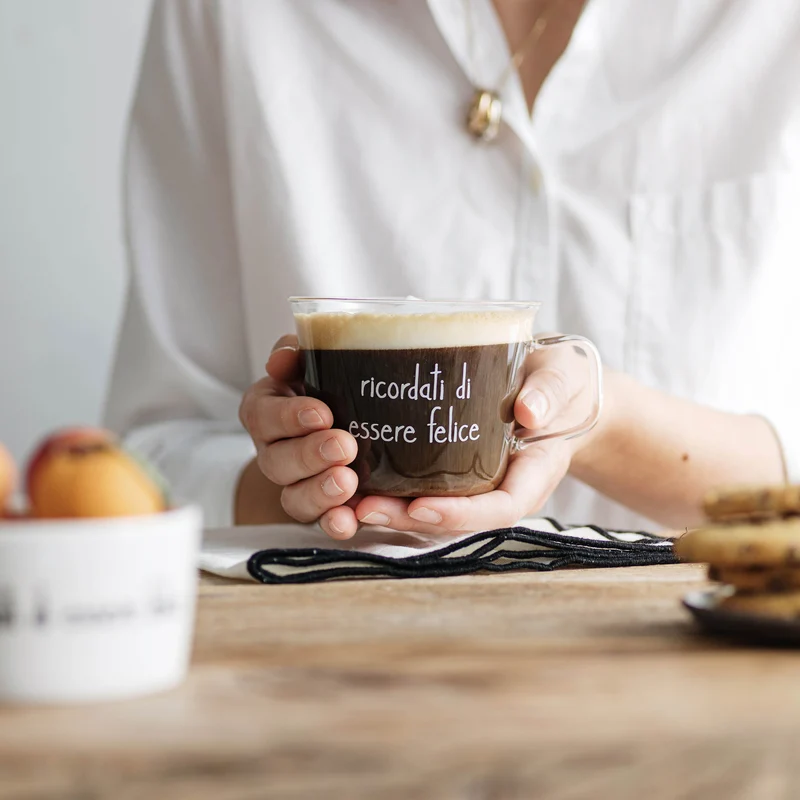 Set 2 tazze colazione Ricordati di essere felice