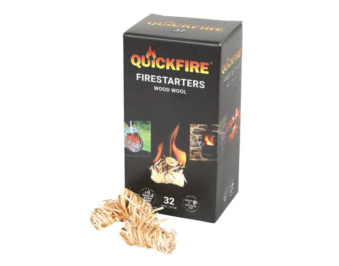 QUICKFIRE Feueranzünder 32 Feueranzünder à ca. 12g für Kamin Ofen und Grill