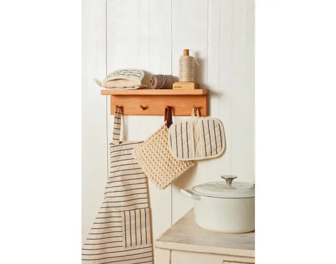 REDECKER Kinderschürze Baumwolle beige gestreift 57x49 cm