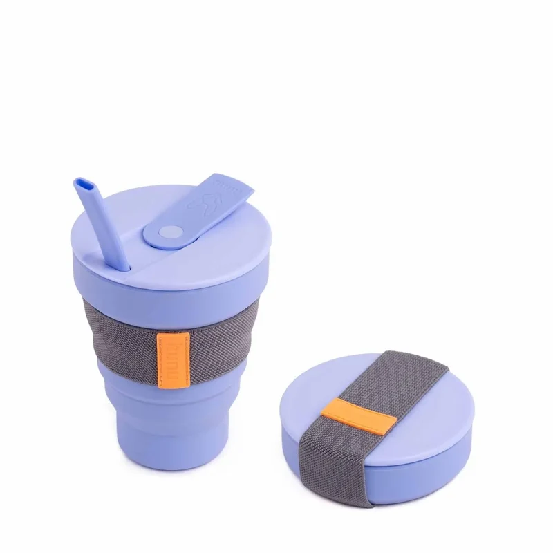 Tazza riutilizzabile/pieghevole. 16oz, lavanda blu