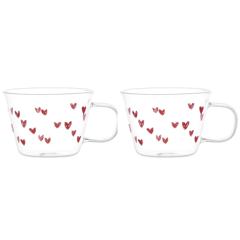 Set 2 tazze colazione Tappezzeria Cuori