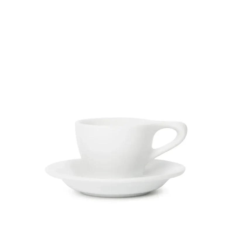 Tazza Lino Espresso 90ml con piattino - Bianco