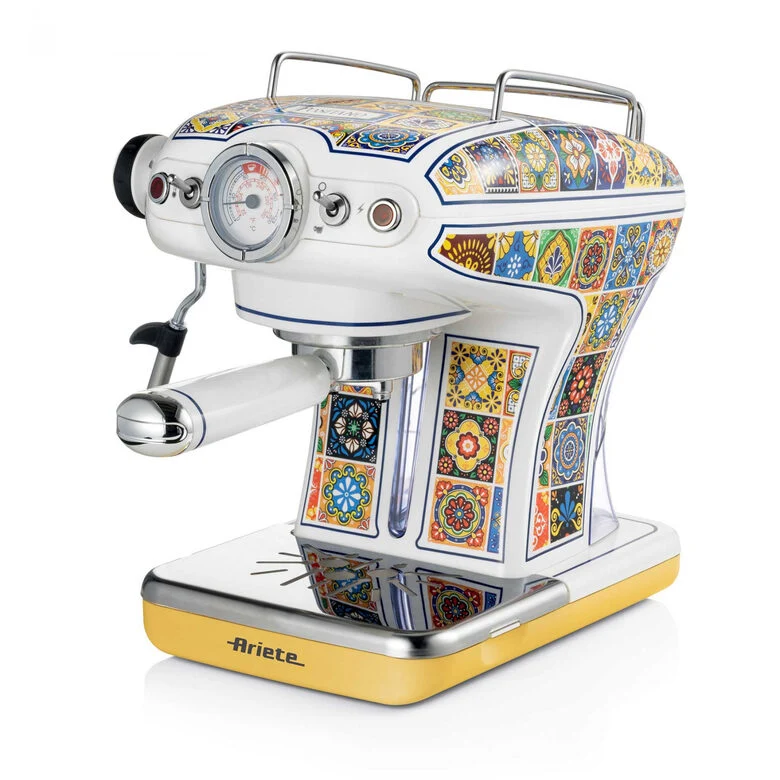 Ariete 1389 Positano Macchina da caffè, 850W, Compatibile con caffè macinato o con cialde ESE Filtro ½ tazze, Cappuccinatore