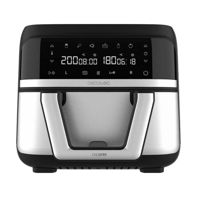 Cecotec Cecofry Dual 9000 Singolo 9 L Indipendente 2850 W Friggitrice ad aria calda Nero, Acciaio inossidabile