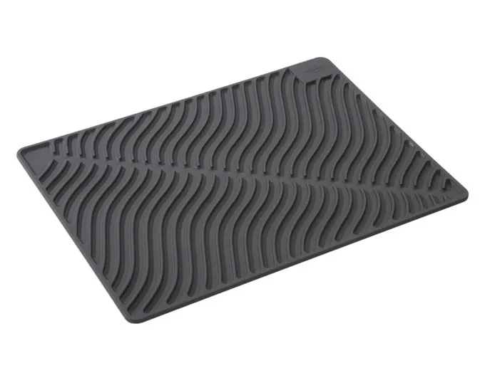 KÜCHENPROFI Abtropfmatte Wave Silikon Rillenstruktur einrollbar 40x30 cm