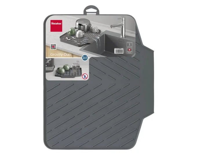 METALTEX Abtropfmatte Gravity-Duo 2in1 40x33x3 cm Kunststoff TPE